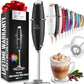 Zulay Kitchen Powerful Milk Frother Wand - Ultra Fast Handheld Drink Mixer - Electric Whisk Foam Maker for Coffee, Lattes, Cappuccino, Frappe, Matcha, Hot Chocolate & Coffee Creamer - Milk Boss Black