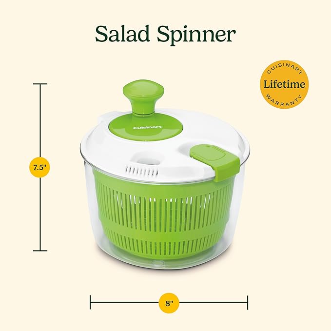 Cuisinart Salad Spinner- Wash, Spin & Dry Salad Greens, Fruits & Vegetables, 3qt, CTG-00-SSAS