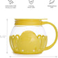 Ecolution Patented Micro-Pop Microwave Popcorn Popper with Temperature Safe Glass, 3-in-1 Lid Measures Kernels and Melts Butter, Made Without BPA, Dishwasher Safe, 1.5-Quart, Yellow