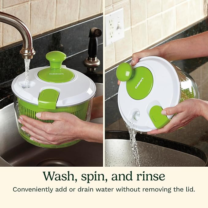 Cuisinart Salad Spinner- Wash, Spin & Dry Salad Greens, Fruits & Vegetables, 3qt, CTG-00-SSAS