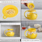 Ecolution Patented Micro-Pop Microwave Popcorn Popper with Temperature Safe Glass, 3-in-1 Lid Measures Kernels and Melts Butter, Made Without BPA, Dishwasher Safe, 1.5-Quart, Yellow