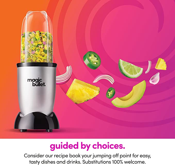 Magic Bullet Blender, Small, Silver, 11 Piece Set