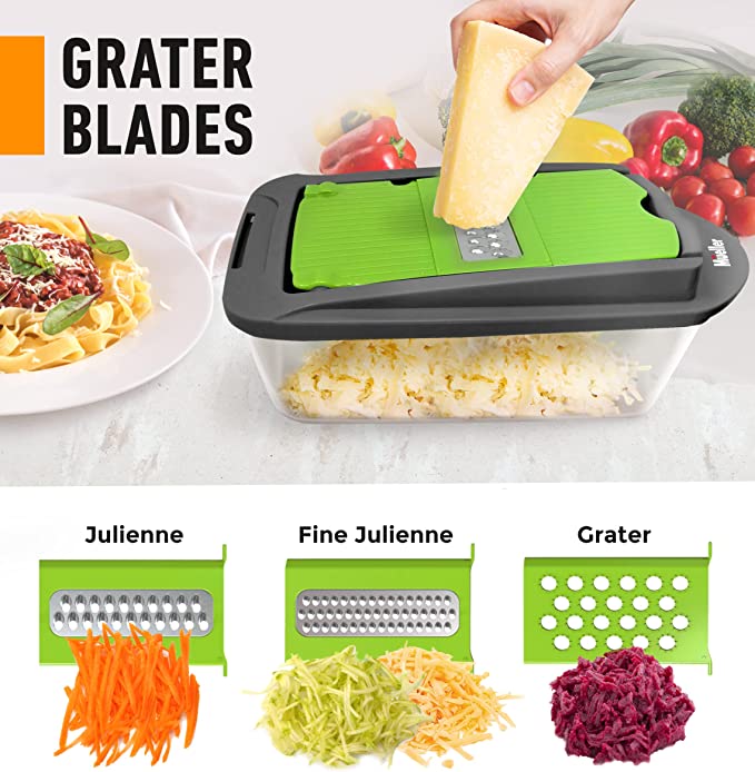 Elabli Pro Vegetable Chopper With 8 Blades:Mandoline Onion , Egg Separator  Cutter,Food Slicer With Container For Kitchen