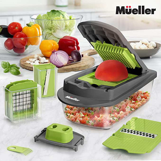 Mueller Pro-Series 10-in-1, 8 Blade Vegetable Slicer, Onion Mincer