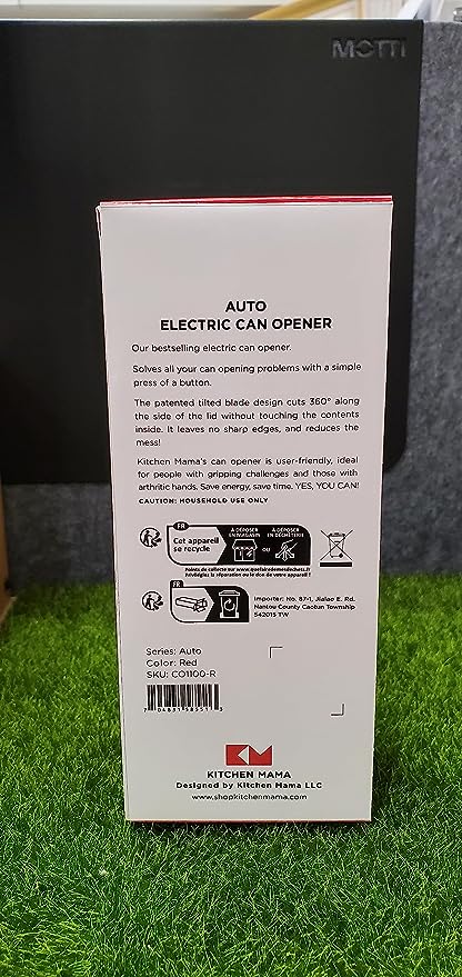 Kitchen Mama Auto Electric Can Opener: Open Your Cans with A Simple Push of Button - Automatic, Hands Free, Smooth Edge, Food-Safe, Battery Operated, YES YOU CAN (Red)