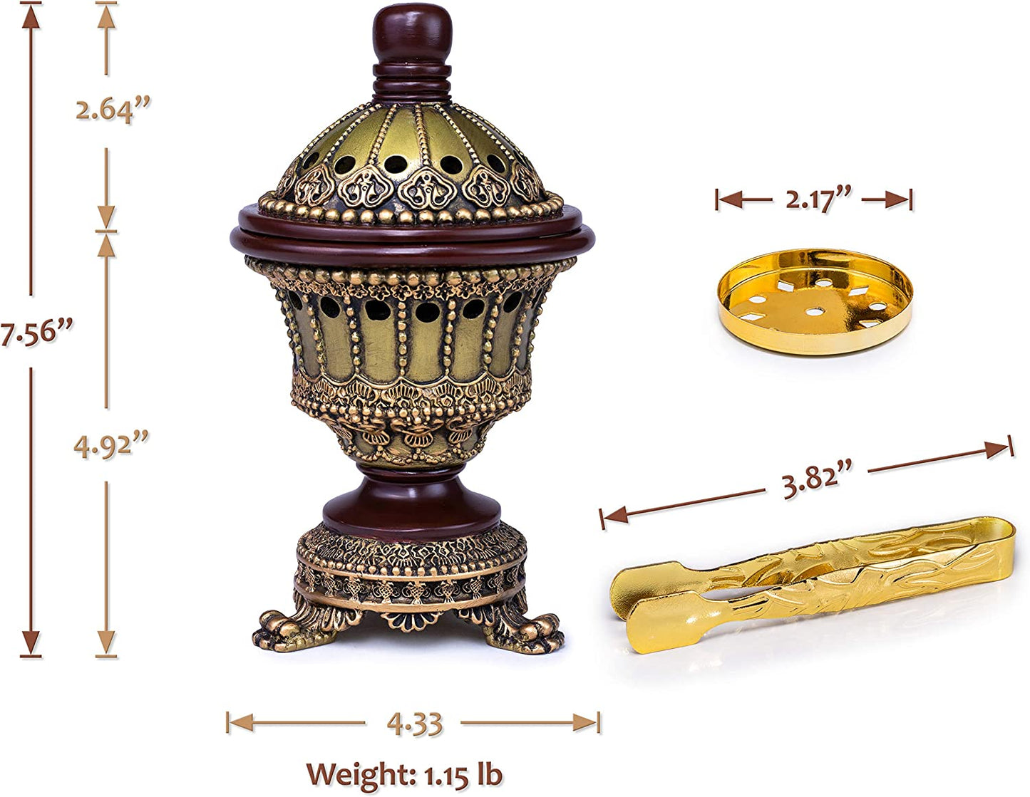 Incense Burner Frankincense Resin - Luxury Chalice (Bronze)